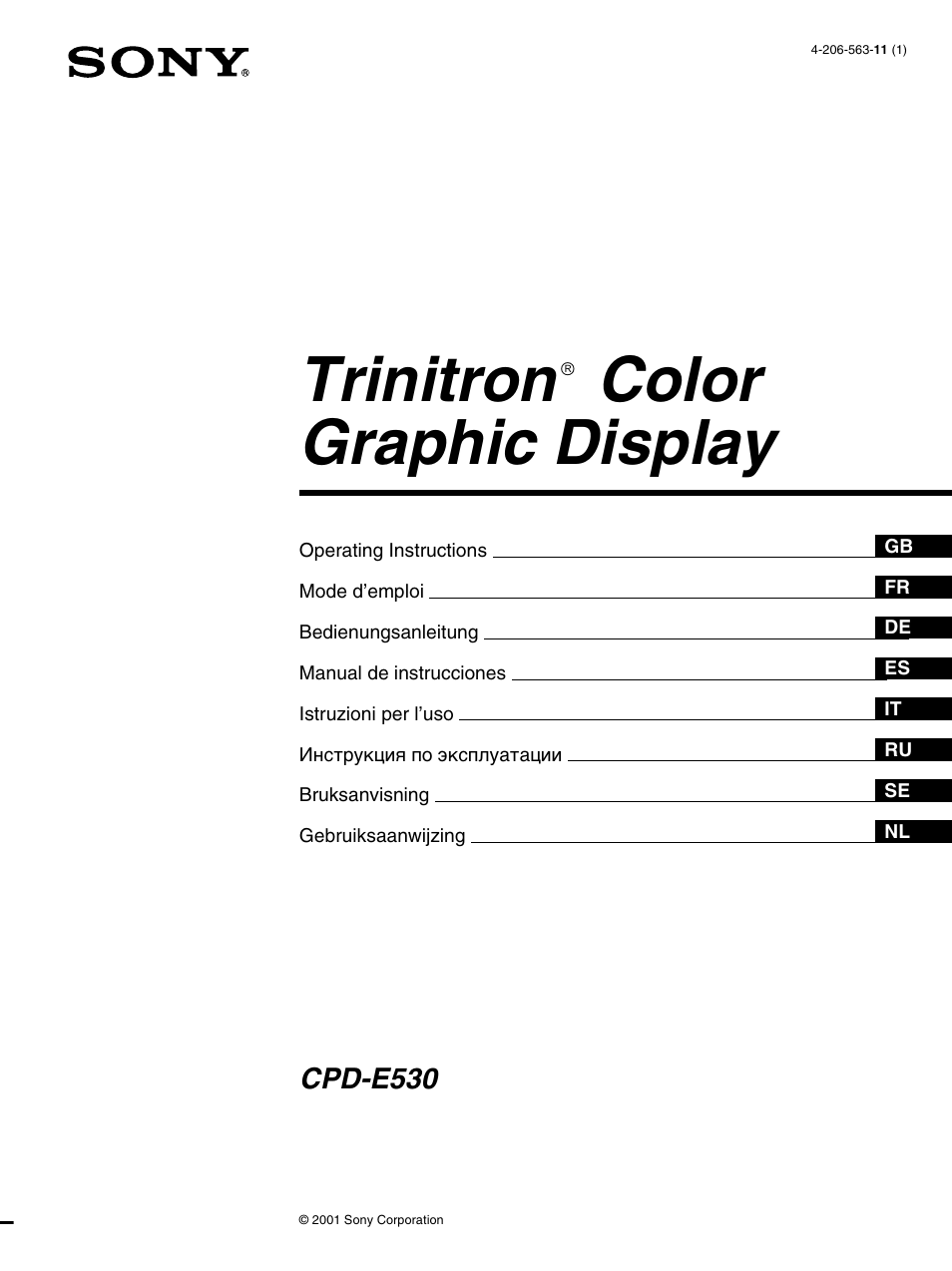 Sony CPD-E530 User Manual | 52 pages