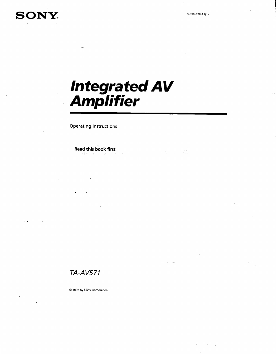 Sony TA-AV571 User Manual | 20 pages