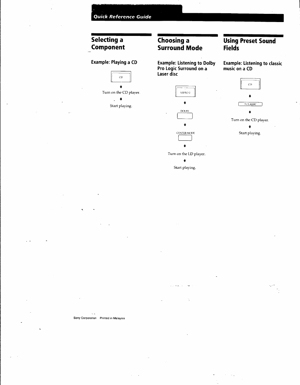 Choosing a surround mode, Using preset sound fields | Sony TA-AV571 User Manual | Page 20 / 20