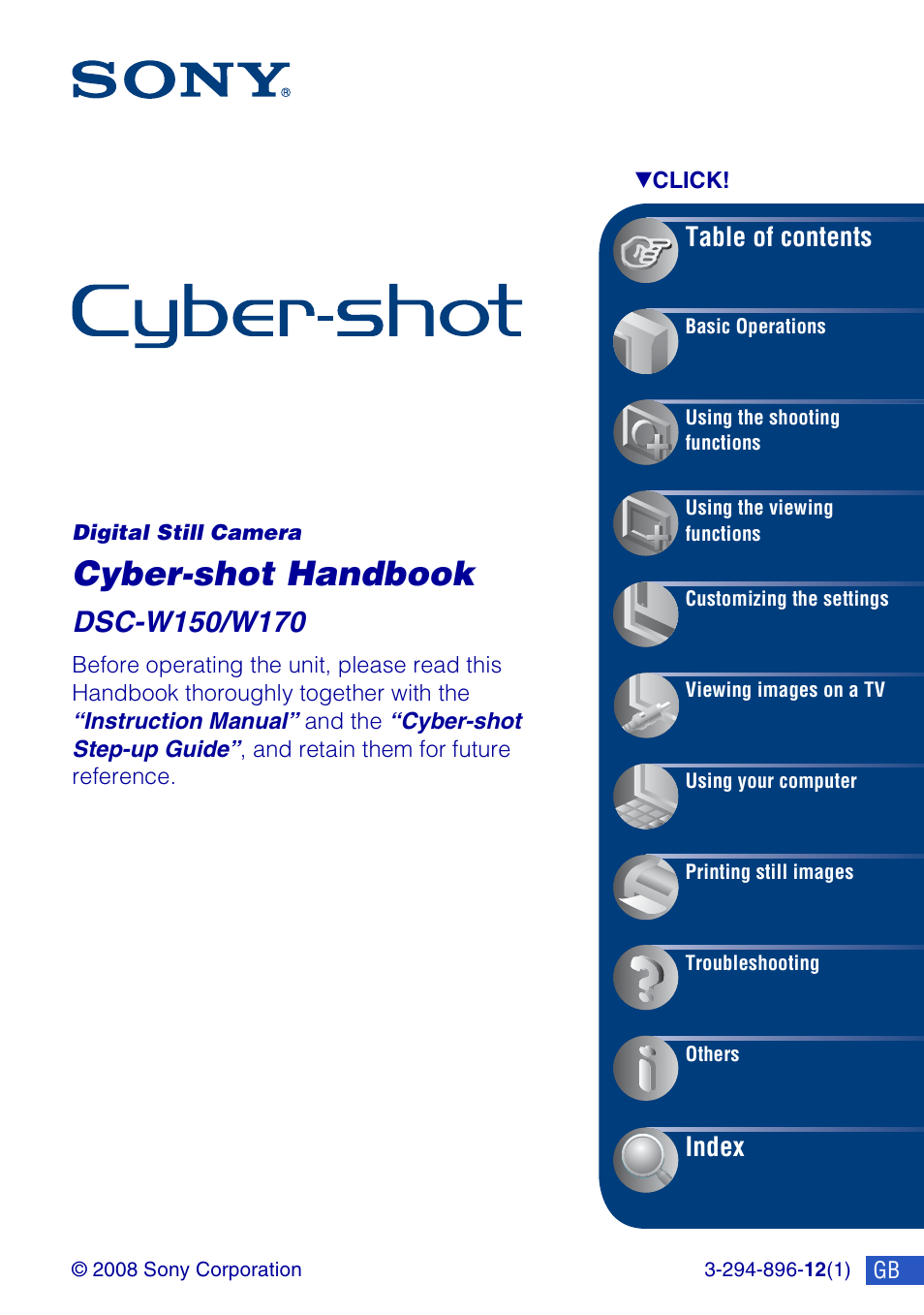 Sony Cyber-shot 3-294-896-12(1) User Manual | 138 pages