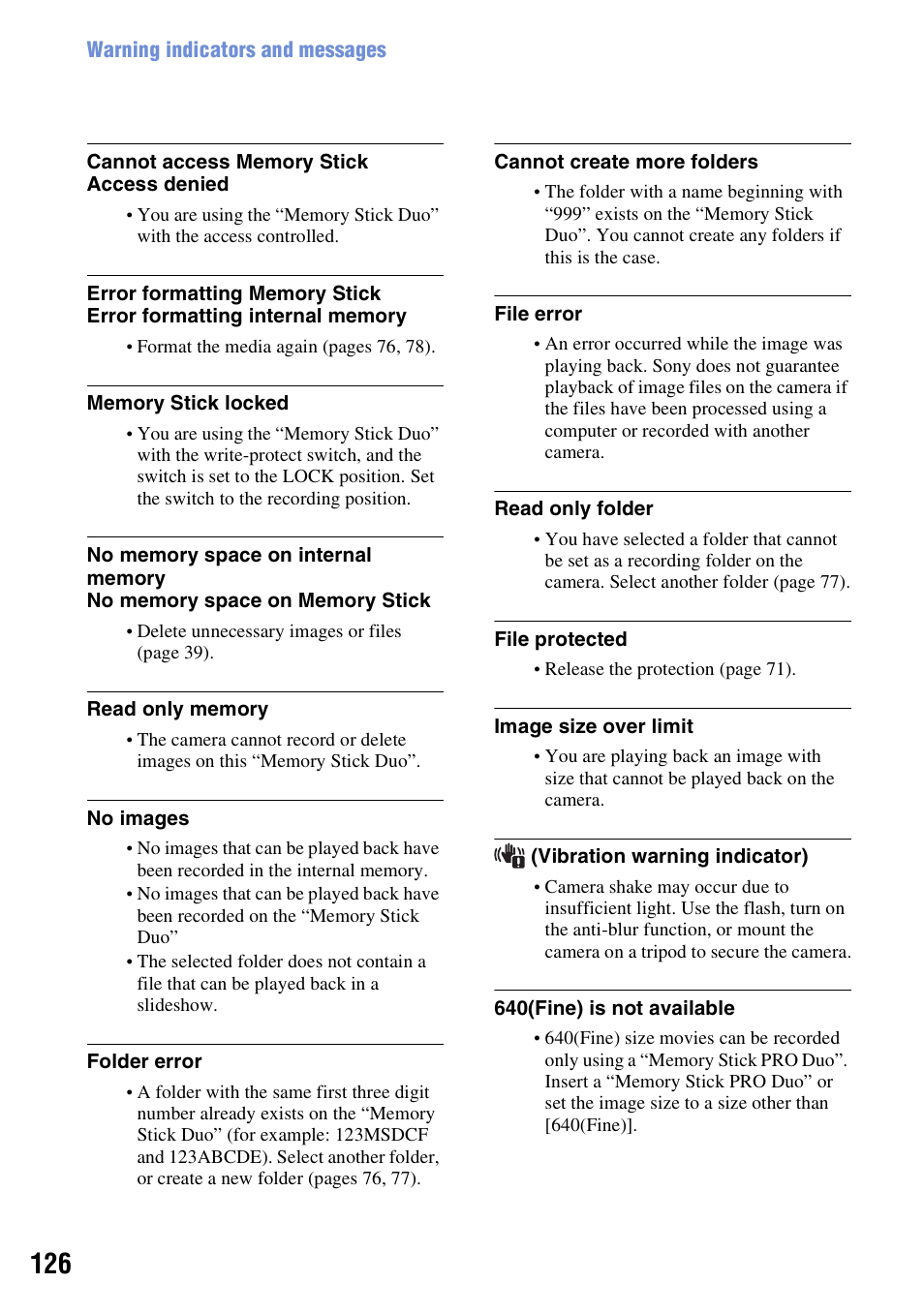 Sony Cyber-shot 3-294-896-12(1) User Manual | Page 126 / 138