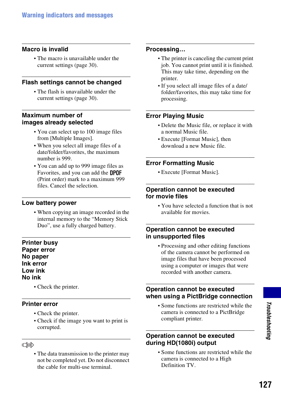 Sony Cyber-shot 3-294-896-12(1) User Manual | Page 127 / 138