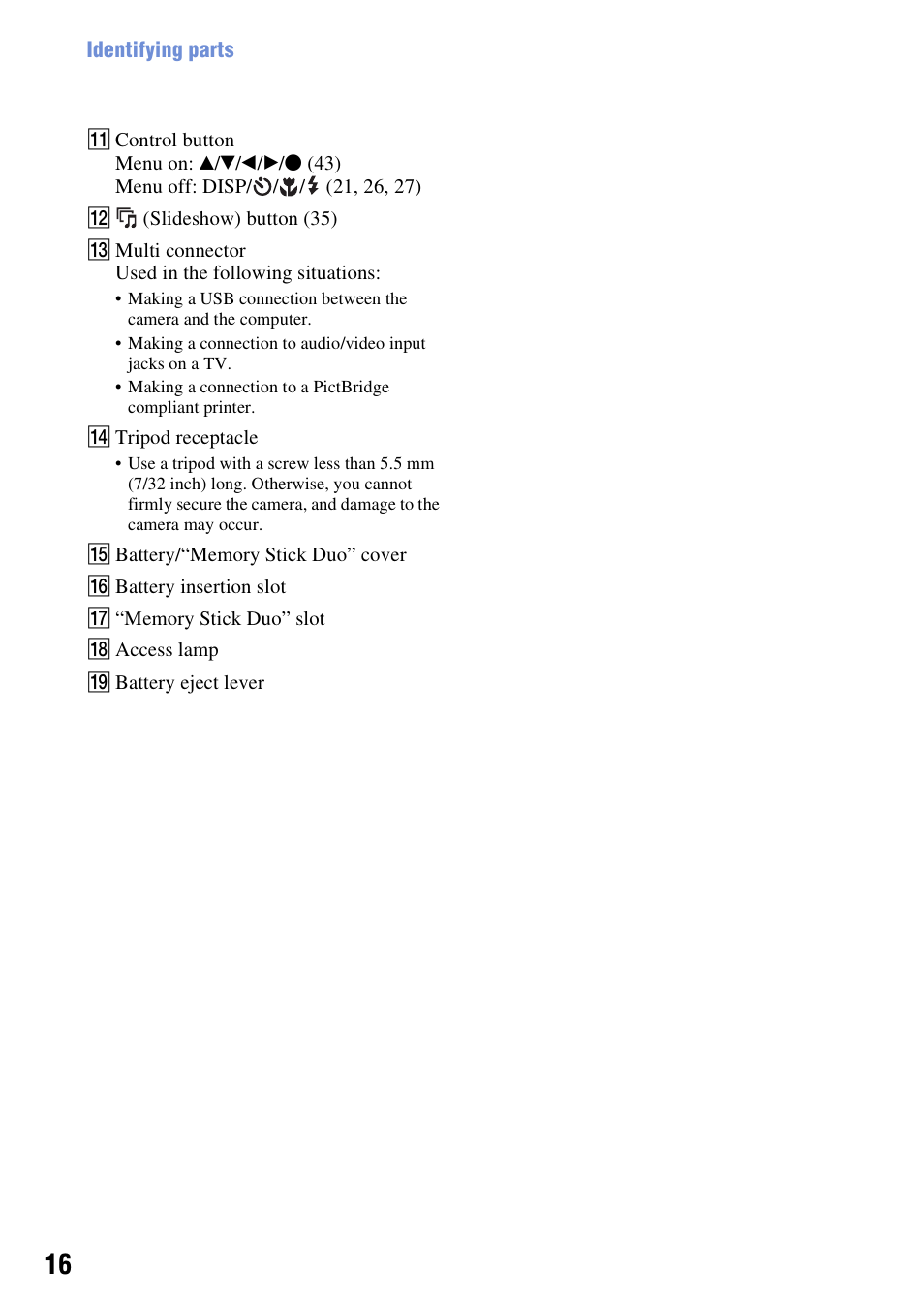 Sony Cyber-shot 3-294-896-12(1) User Manual | Page 16 / 138