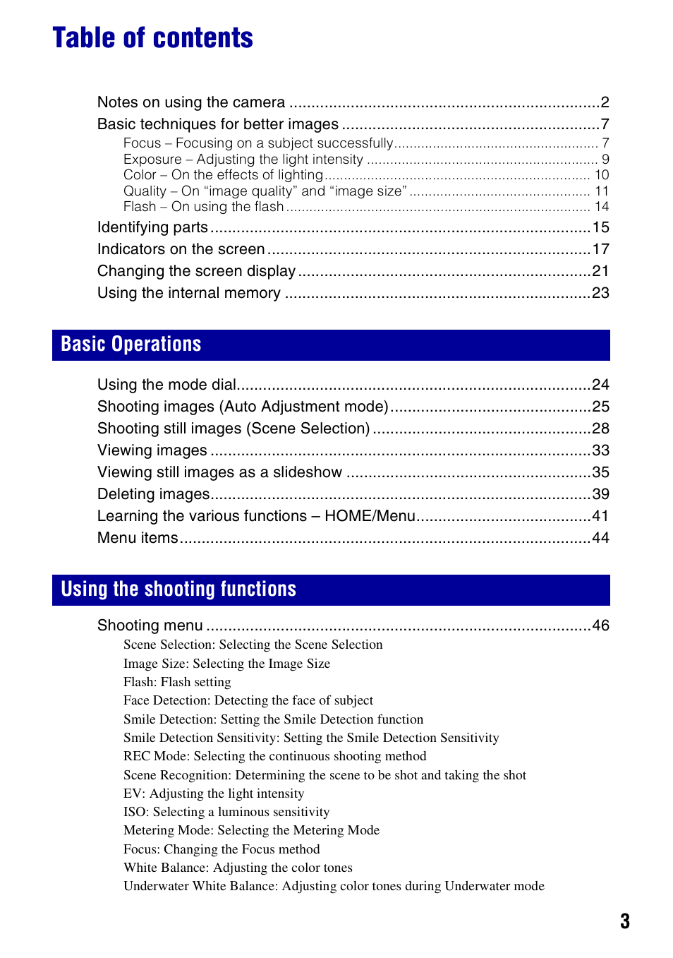 Sony Cyber-shot 3-294-896-12(1) User Manual | Page 3 / 138