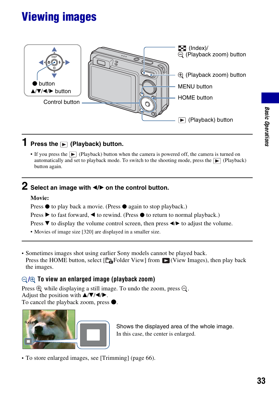 Viewing images, N (33), On (33) | Sony Cyber-shot 3-294-896-12(1) User Manual | Page 33 / 138