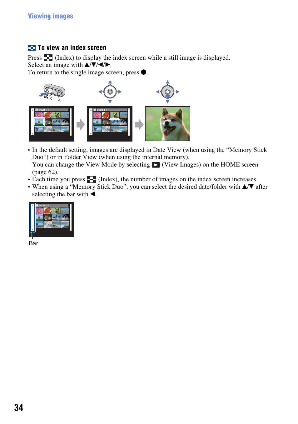 On (34) | Sony Cyber-shot 3-294-896-12(1) User Manual | Page 34 / 138