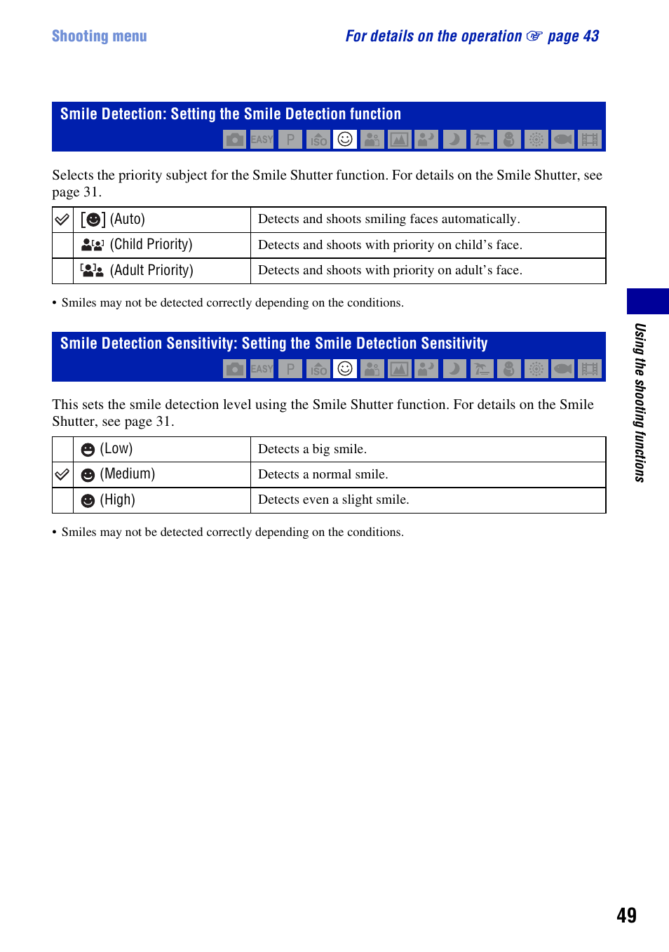 On (49) | Sony Cyber-shot 3-294-896-12(1) User Manual | Page 49 / 138