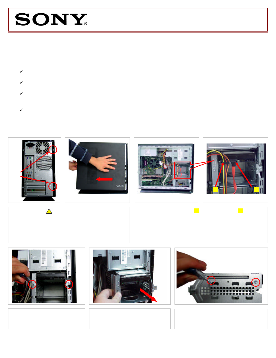 Sony VGC-RBxx Series Hard Disk Drive (Replacement Instructions) User Manual | 2 pages