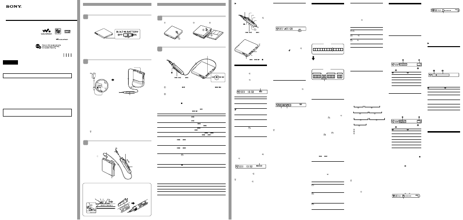 Sony MZ-E10 User Manual | 2 pages