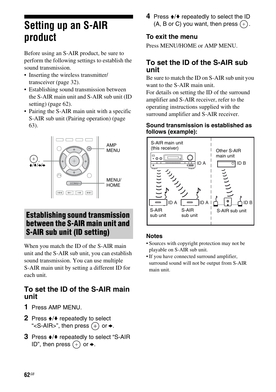 Setting up an s-air product | Sony STR-DH810 User Manual | Page 62 / 104