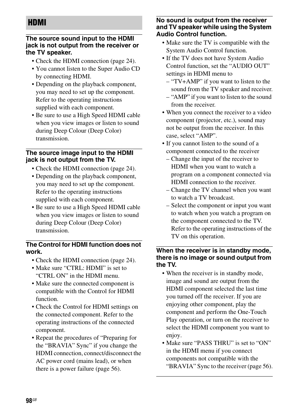 Hdmi | Sony STR-DH810 User Manual | Page 98 / 104