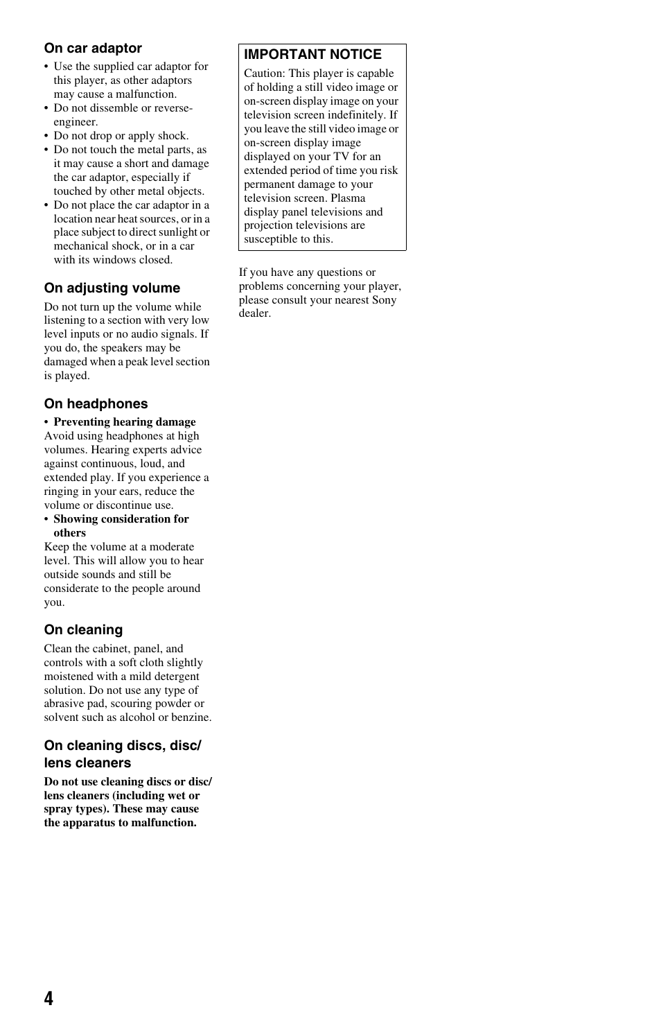 Sony DVP-FX875 User Manual | Page 4 / 52