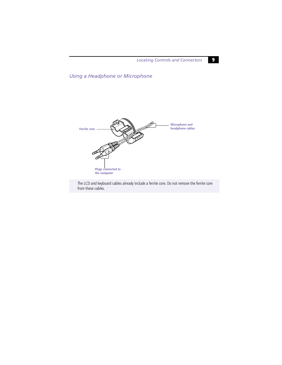 Using a headphone or microphone, 9using a headphone or microphone | Sony PCV-L620 User Manual | Page 13 / 52