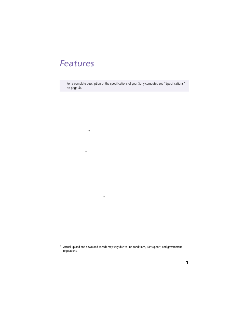 Features | Sony PCV-L620 User Manual | Page 5 / 52