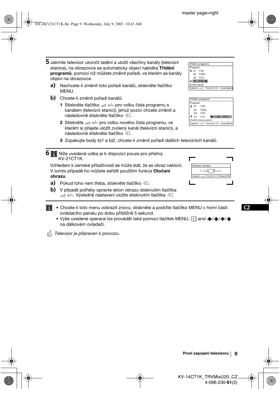 Sony KV-21CT1K User Manual | Page 45 / 128