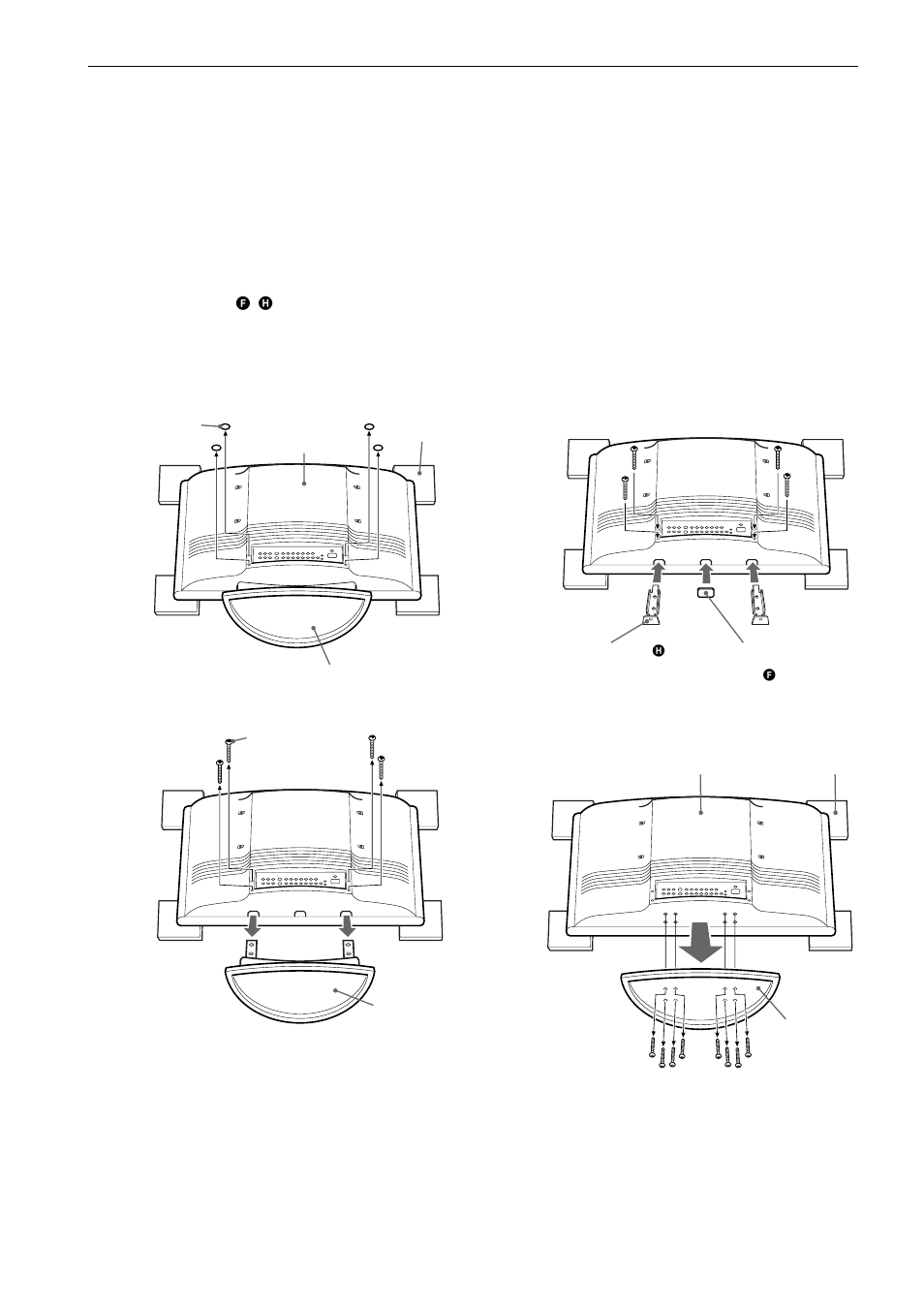 Step 2: remove stands from the tv, 4step 2: remove stands from the tv | Sony SU-WTS1 User Manual | Page 4 / 68