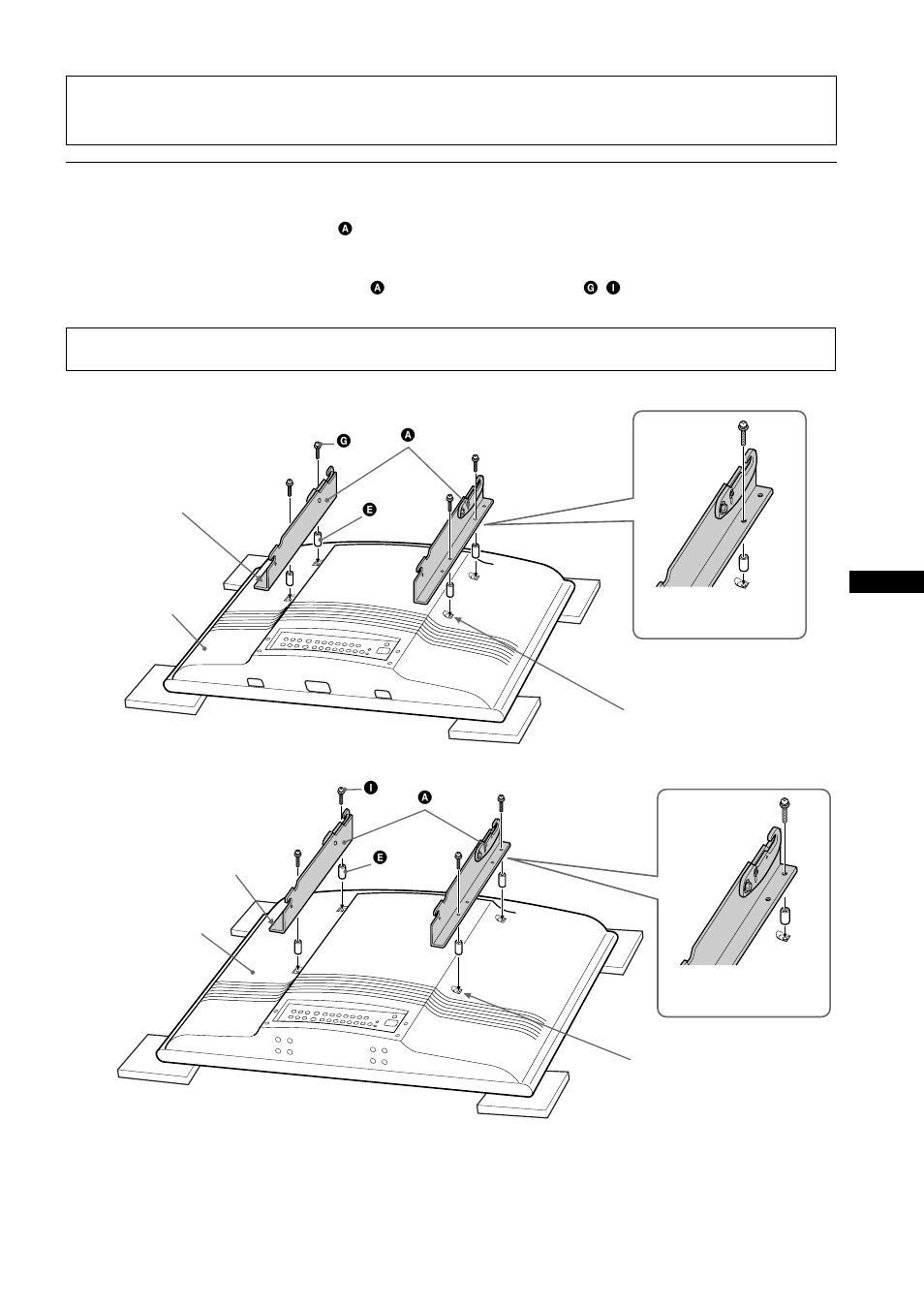 Stap 3: de montagearmen bevestigen op de tv | Sony SU-WTS1 User Manual | Page 45 / 68