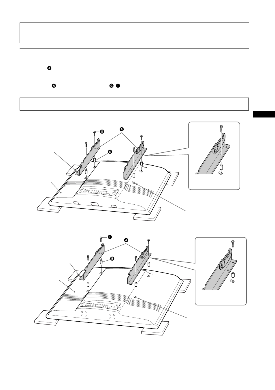 Step 3: attach the mounting arms to the tv | Sony SU-WTS1 User Manual | Page 5 / 68