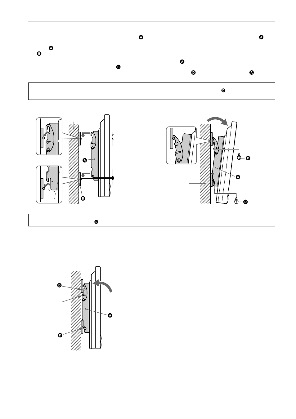 Step 6: mount the tv to the mount wall brackets, Step 7: adjust tension, 8step 6: mount the tv to the mount wall brackets | Sony SU-WTS1 User Manual | Page 8 / 68