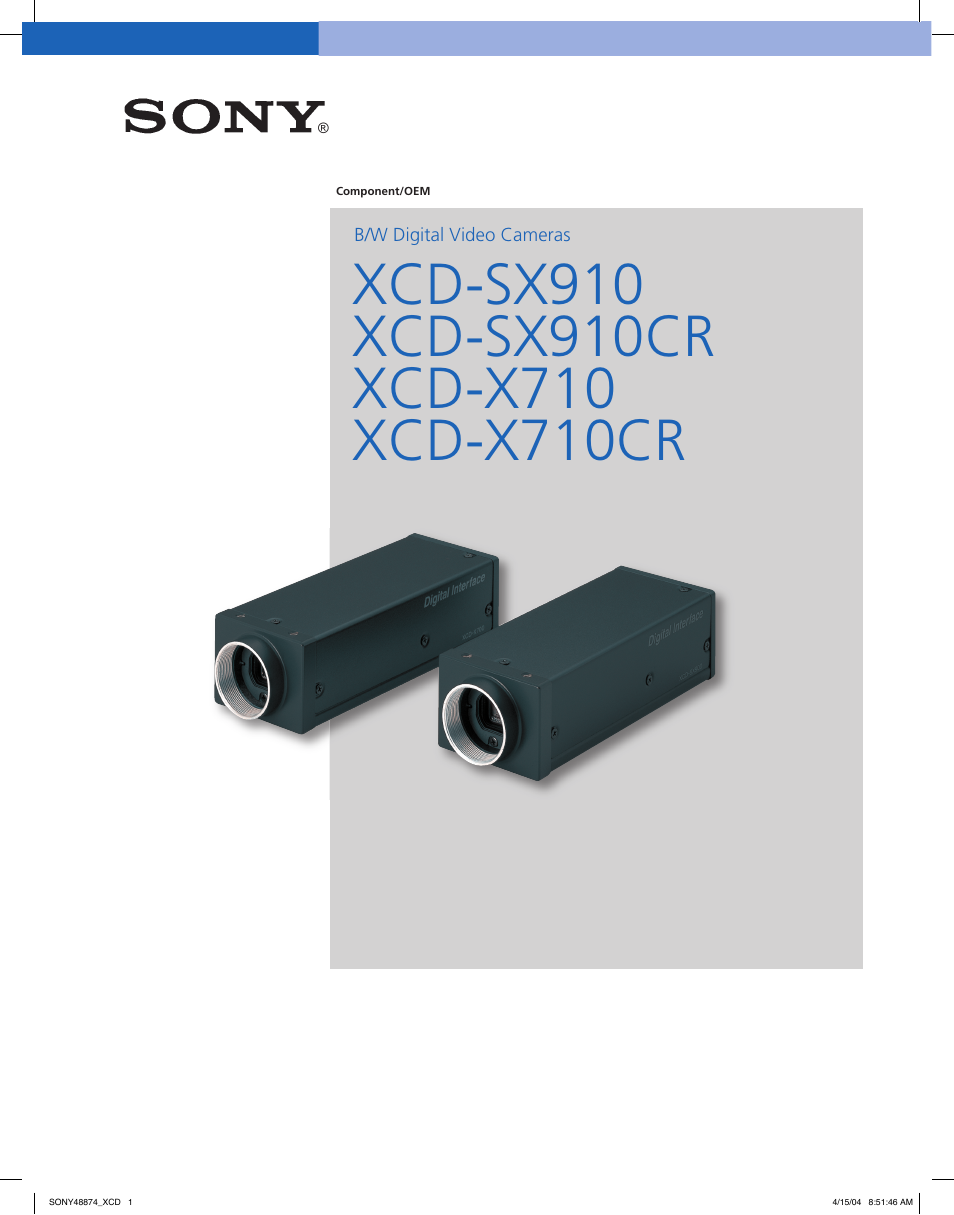 Sony XCD-X710CR User Manual | 4 pages