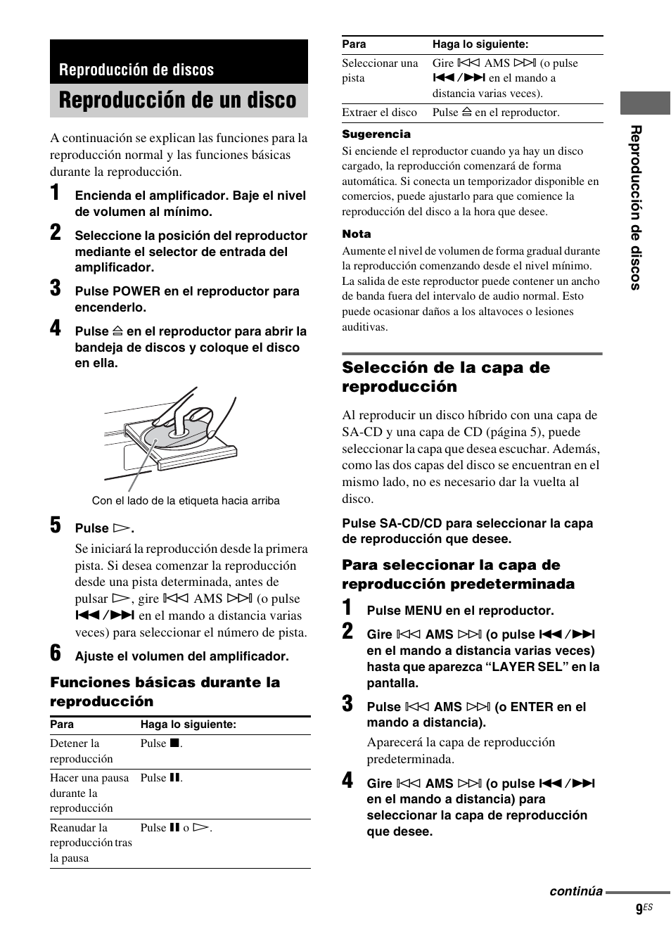 Reproducción de discos, Reproducción de un disco | Sony SCD-XE597 User Manual | Page 81 / 96