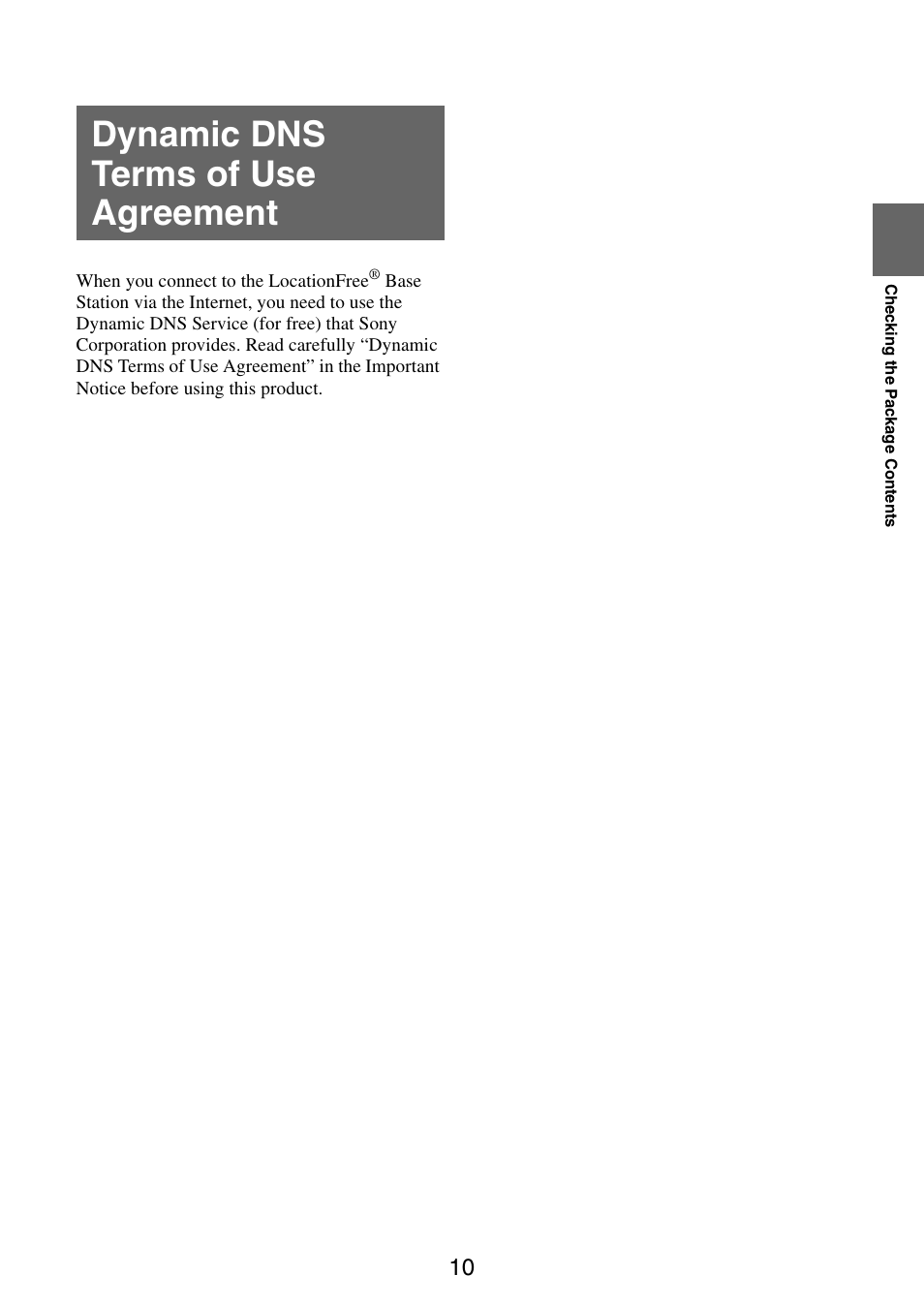 Dynamic dns terms of use agreement | Sony LF-V30 User Manual | Page 10 / 42