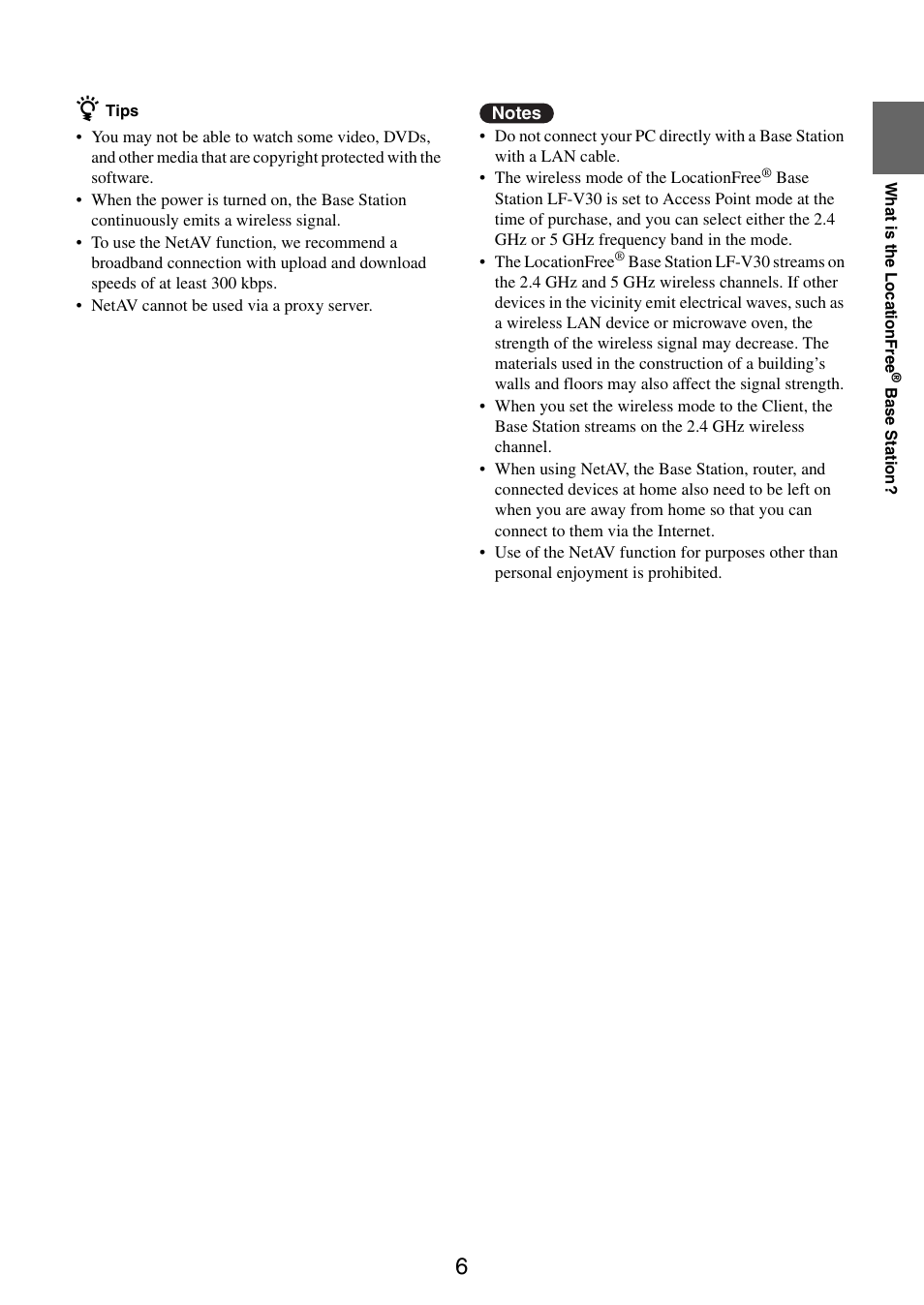 Sony LF-V30 User Manual | Page 6 / 42