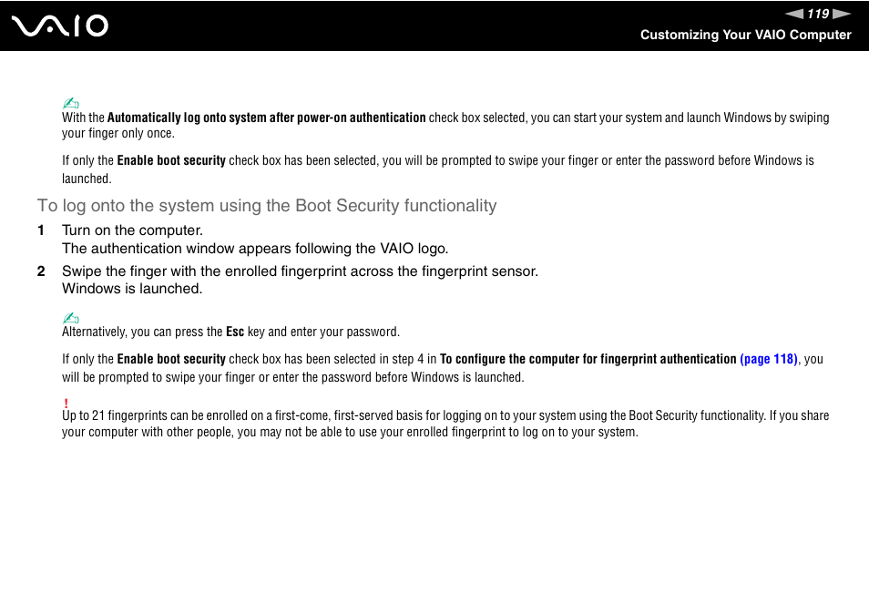 Sony VGN-SZ200 User Manual | Page 119 / 224