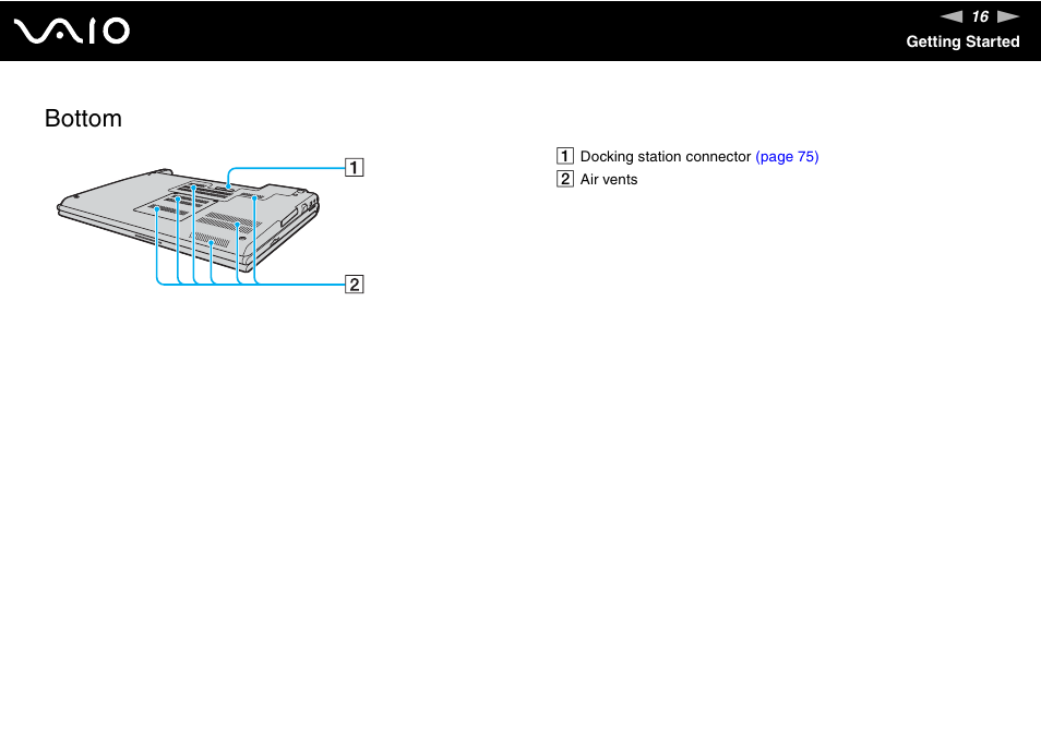 Bottom | Sony VGN-SZ200 User Manual | Page 16 / 224