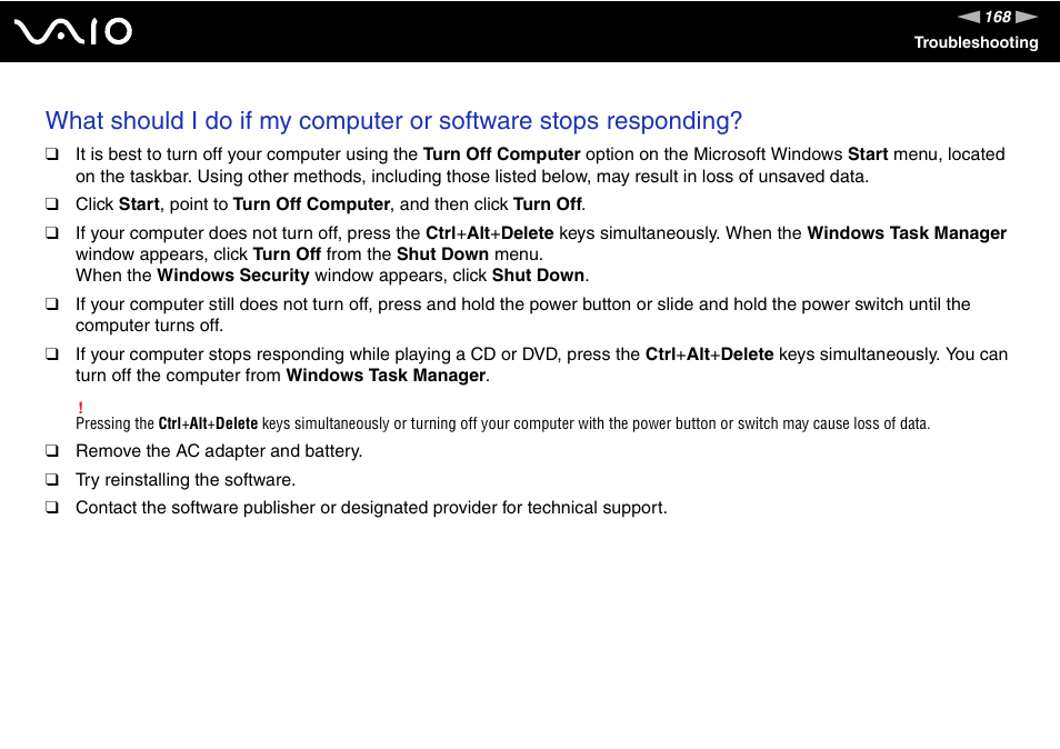 Sony VGN-SZ200 User Manual | Page 168 / 224