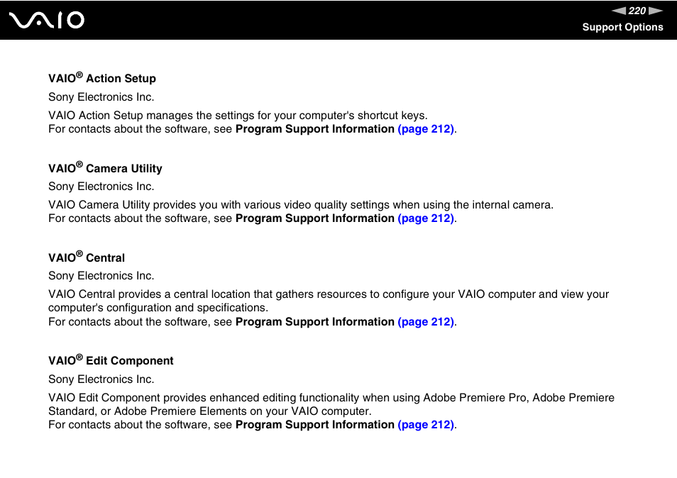 Sony VGN-SZ200 User Manual | Page 220 / 224