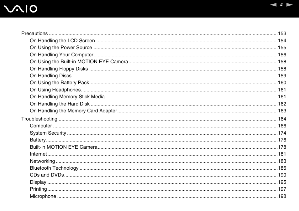 Sony VGN-SZ200 User Manual | Page 4 / 224