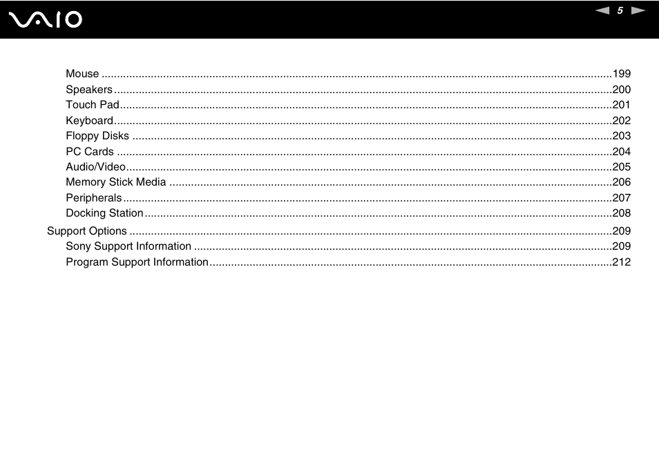 Sony VGN-SZ200 User Manual | Page 5 / 224