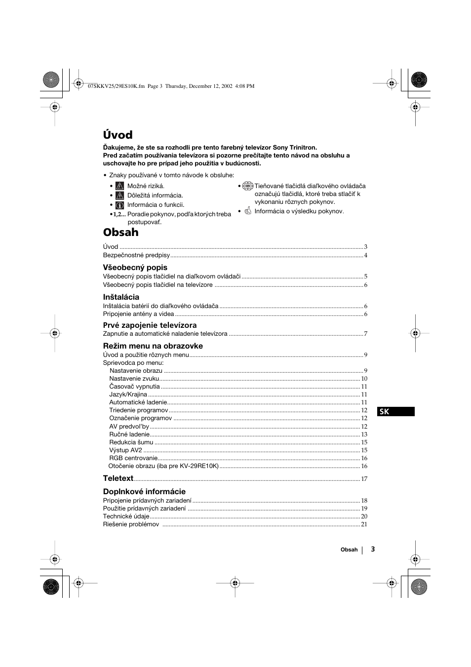 Sony KV-25RE10K User Manual | Page 123 / 142