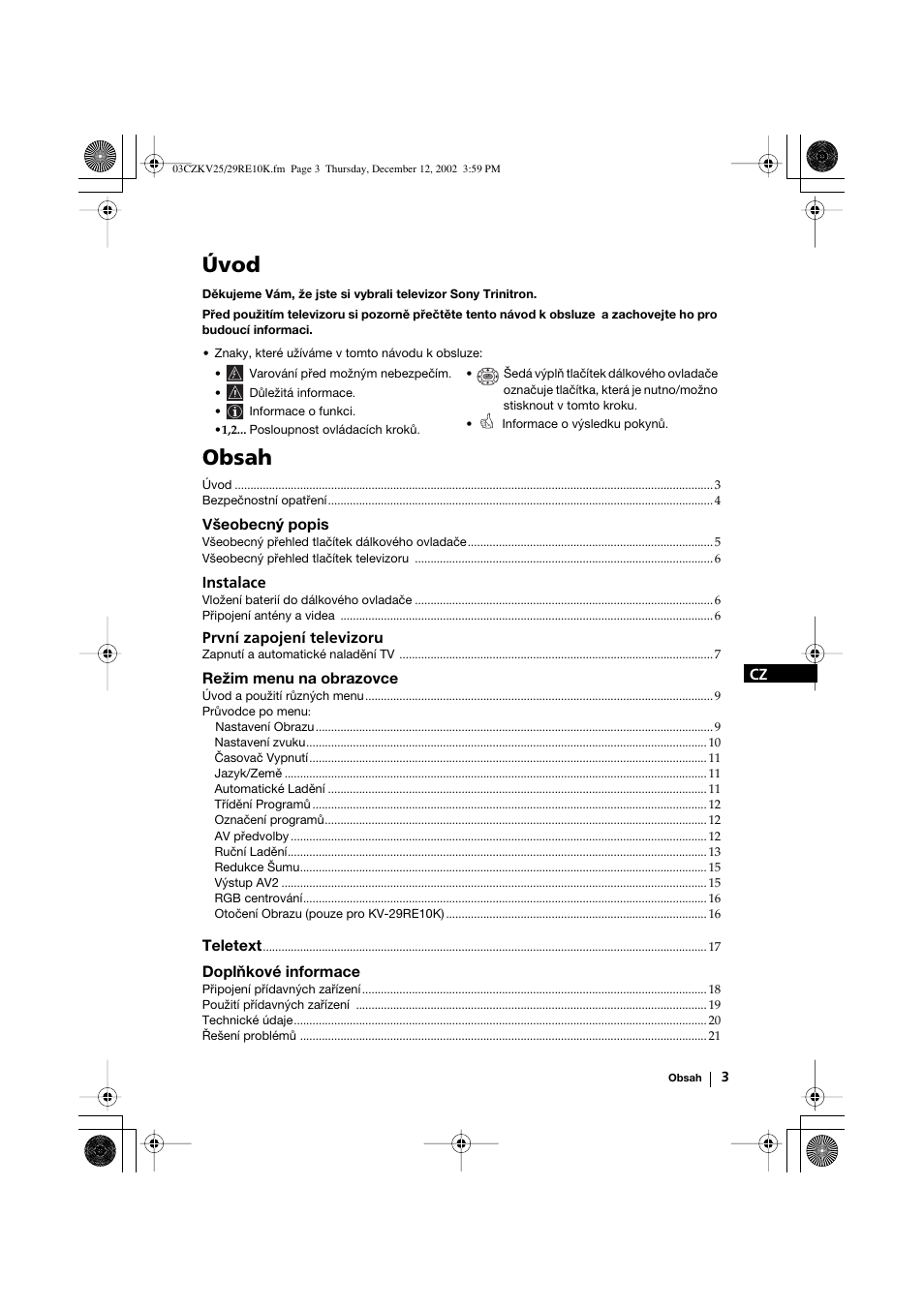 Sony KV-25RE10K User Manual | Page 43 / 142