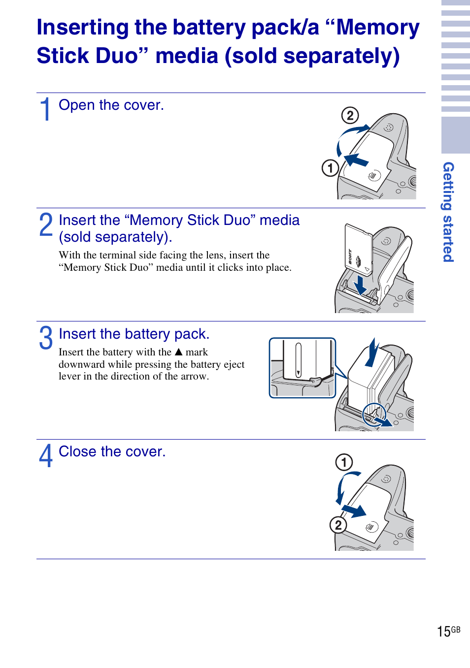 Sony Cyber-shot DSC-HX1 User Manual | Page 15 / 76