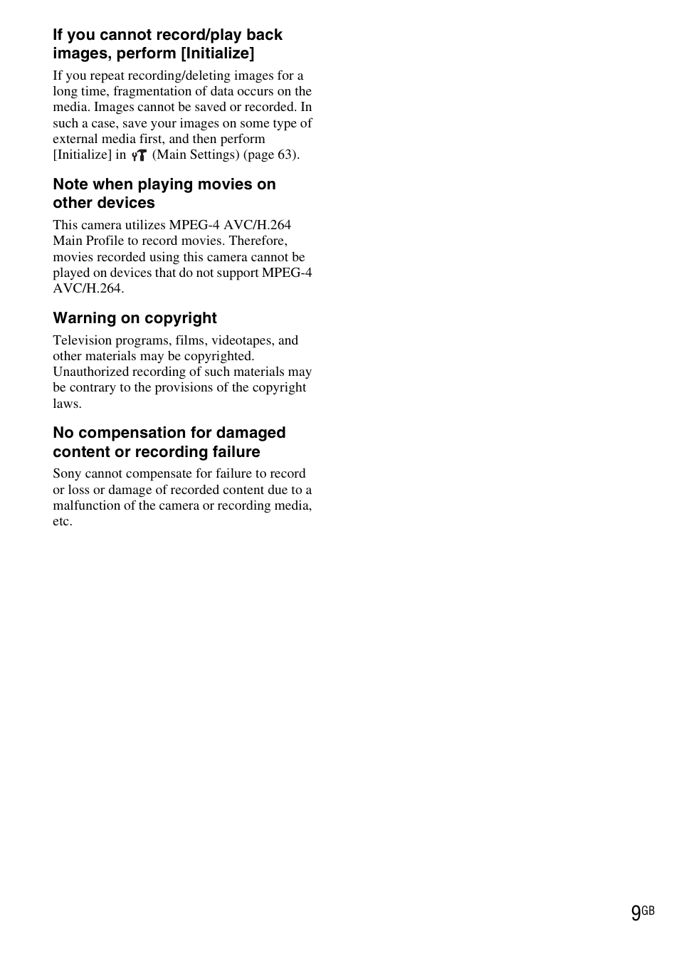 Sony Cyber-shot DSC-HX1 User Manual | Page 9 / 76
