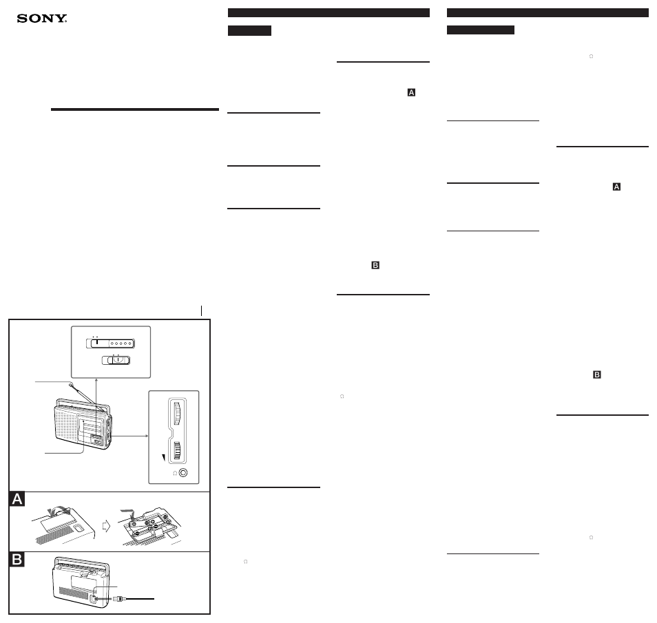 Sony ICF-28 User Manual | 2 pages