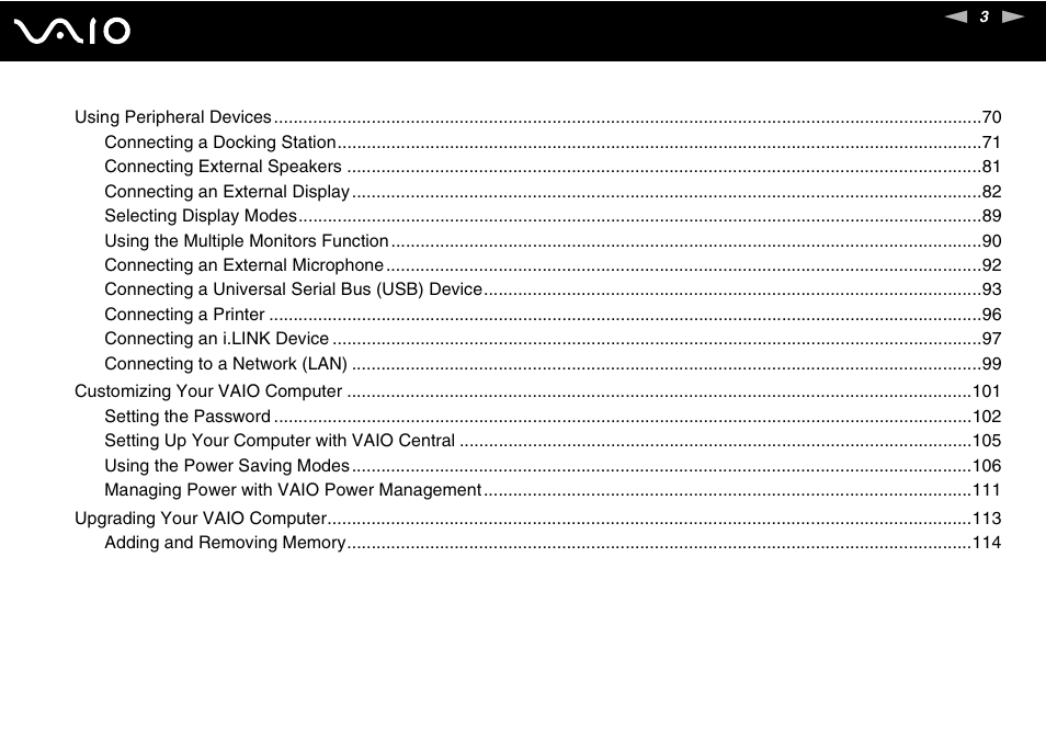 Sony VGN-C100 User Manual | Page 3 / 192