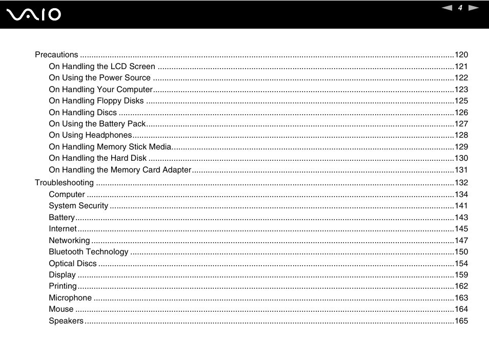 Sony VGN-C100 User Manual | Page 4 / 192