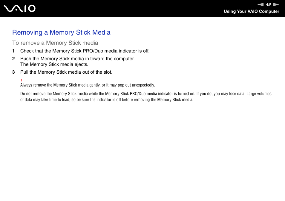 Sony VGN-C100 User Manual | Page 49 / 192