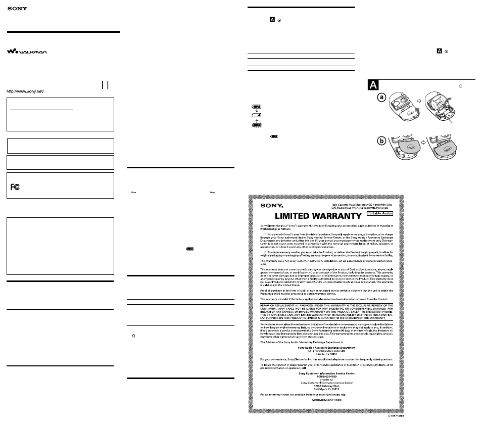 Sony SRF-M80V User Manual | 2 pages