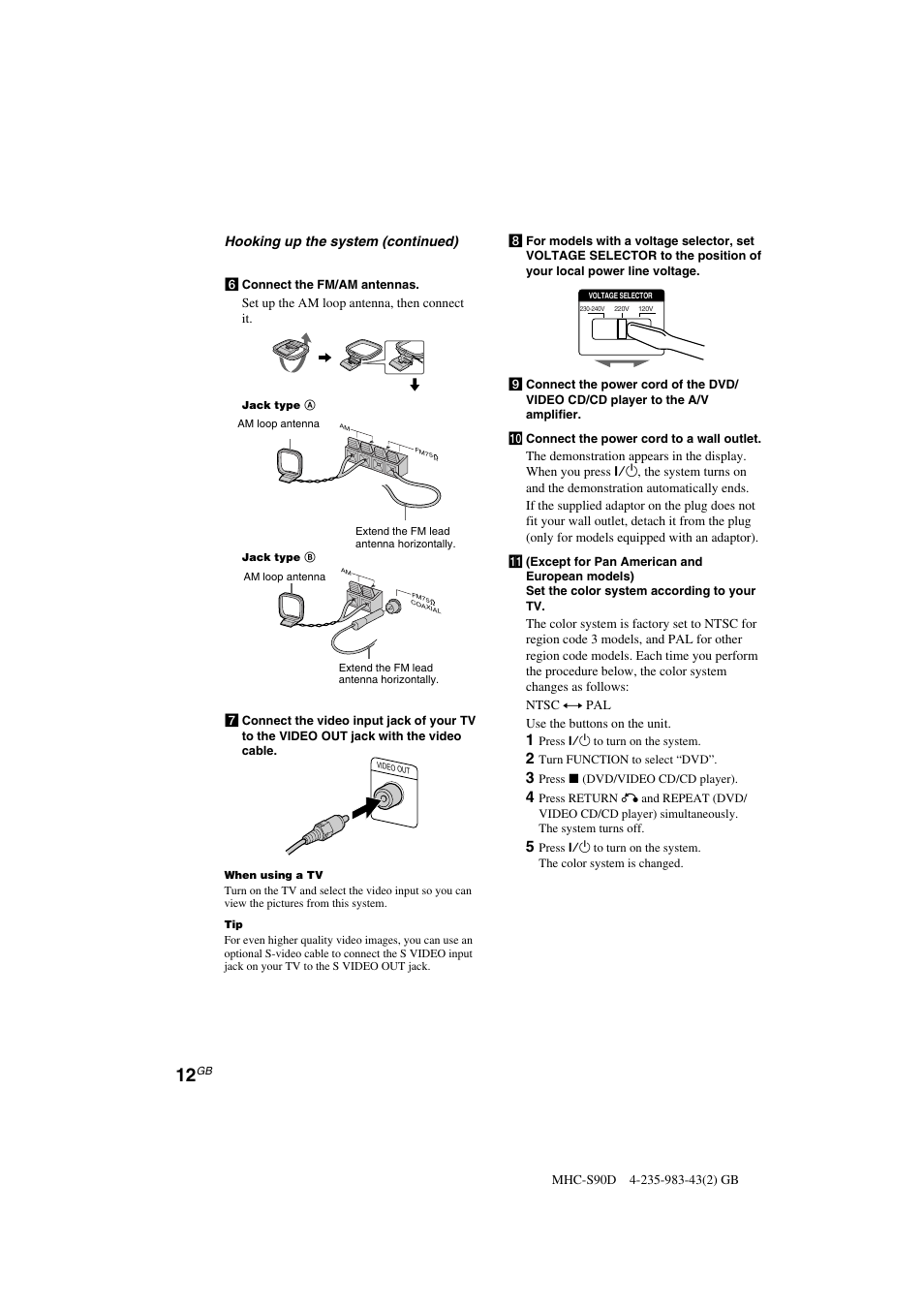 Sony MHC-S90D User Manual | Page 12 / 228