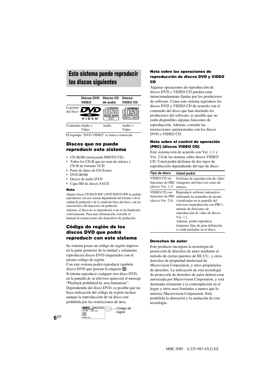 Discos que no puede reproducir este sistema | Sony MHC-S90D User Manual | Page 158 / 228