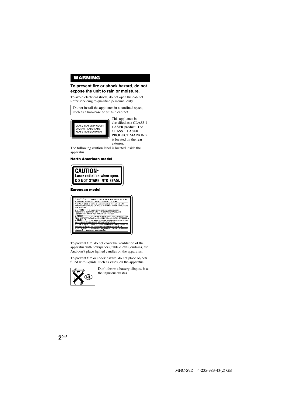 Sony MHC-S90D User Manual | Page 2 / 228
