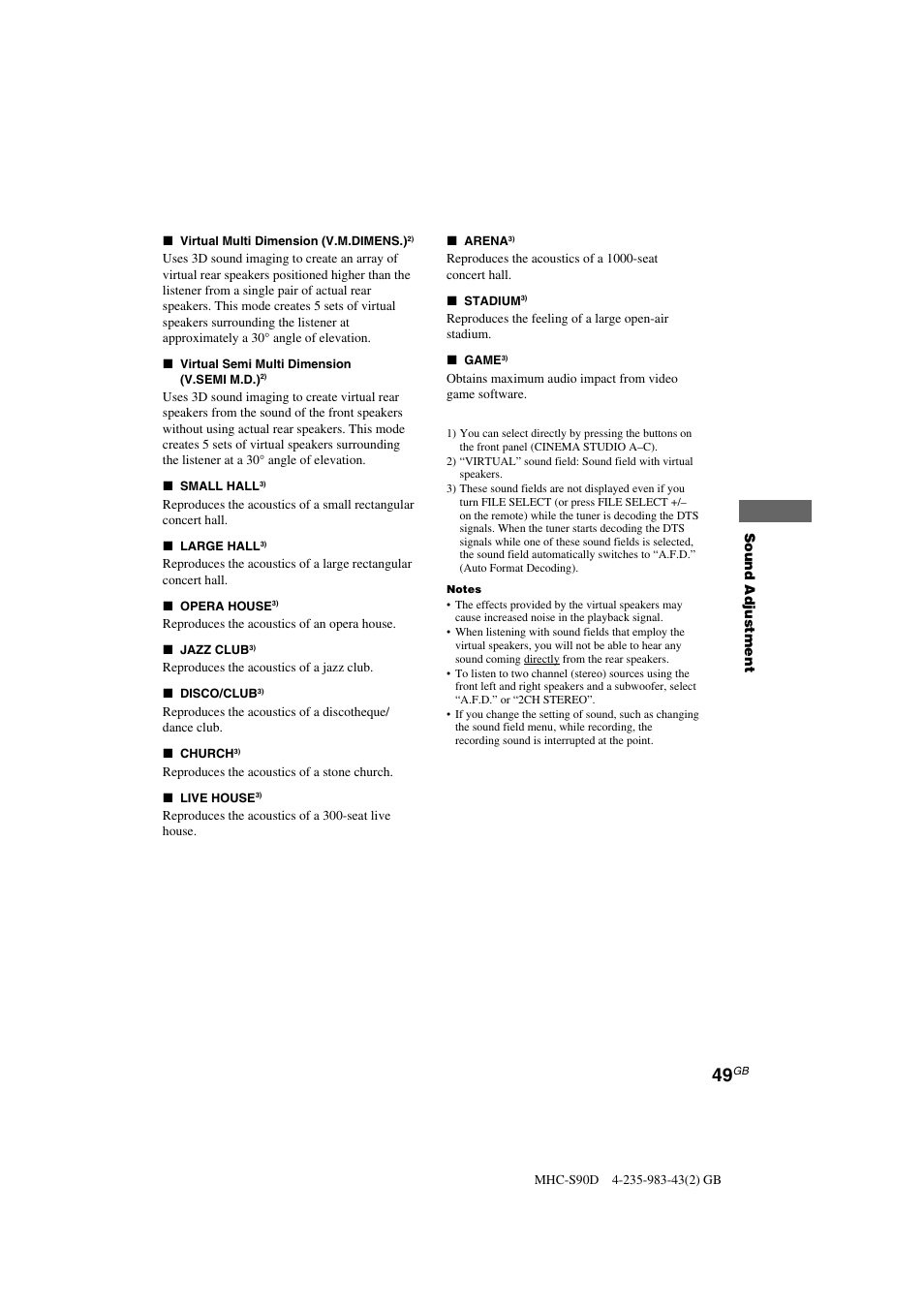 Sony MHC-S90D User Manual | Page 49 / 228