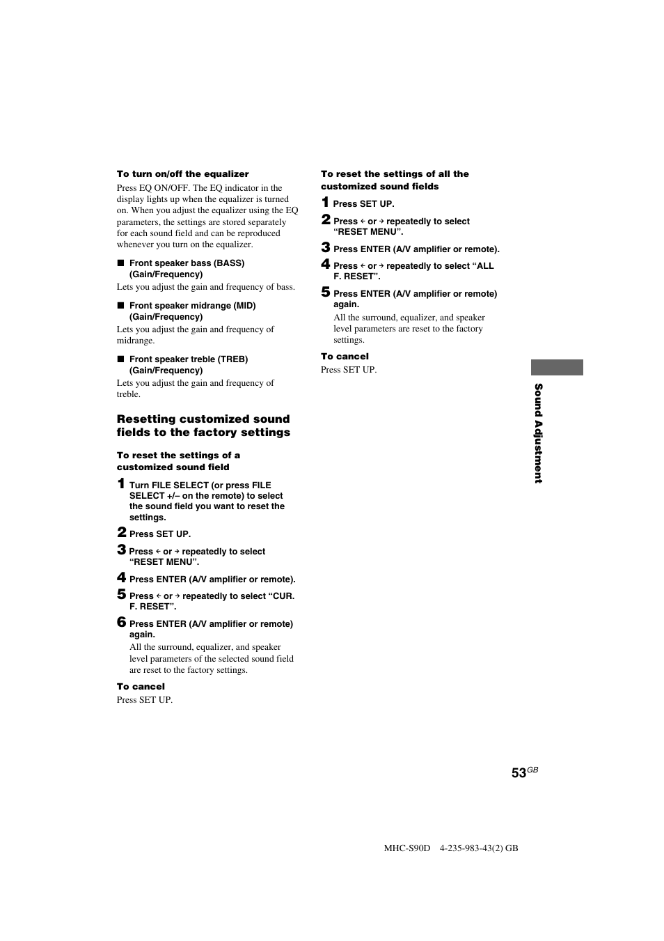 Sony MHC-S90D User Manual | Page 53 / 228
