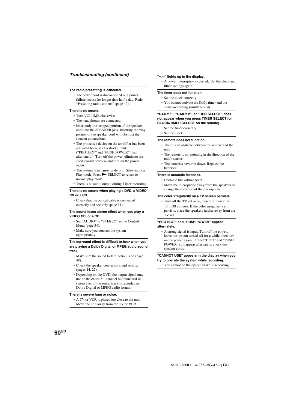 Sony MHC-S90D User Manual | Page 60 / 228