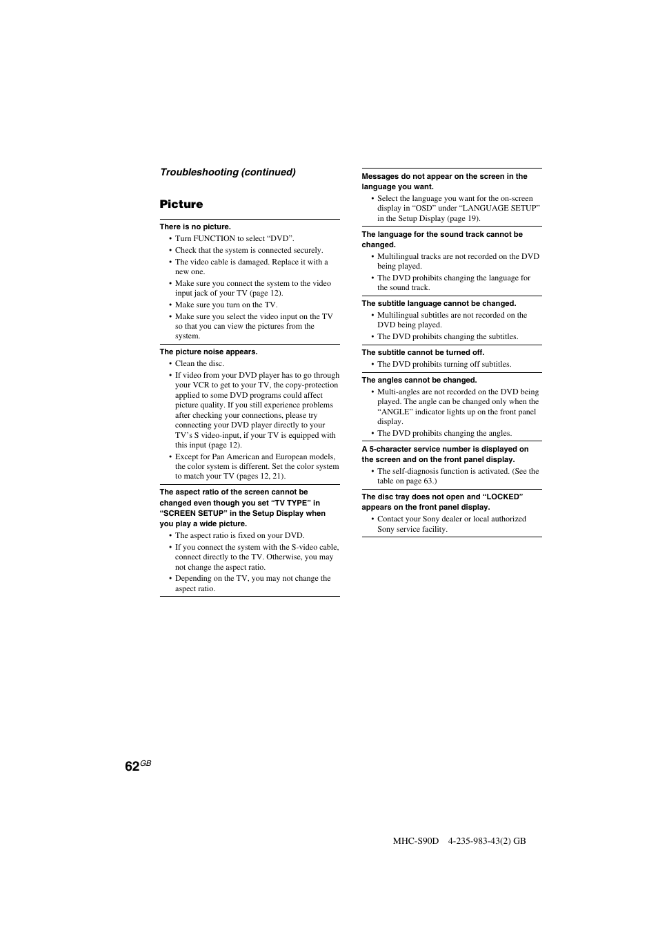 Picture | Sony MHC-S90D User Manual | Page 62 / 228