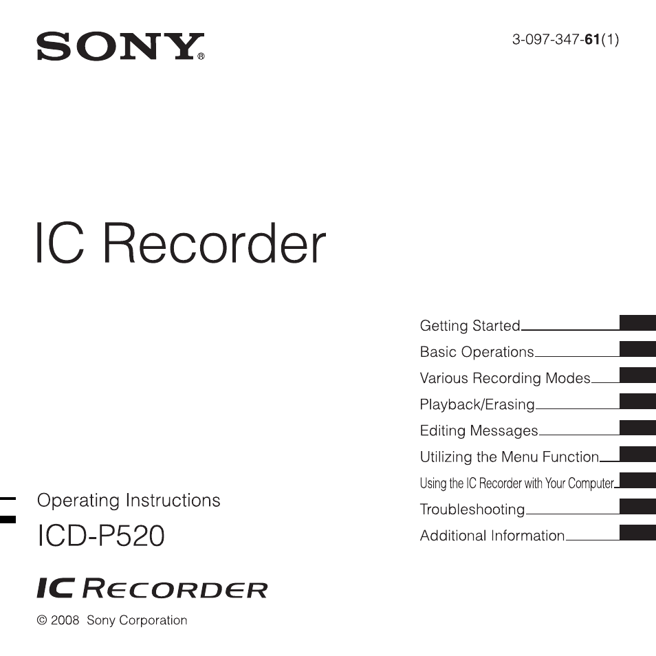 Sony ICD-P520 User Manual | 56 pages